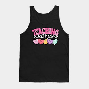 Groovy Teaching Sweethearts Teachers Valentines Day Tank Top